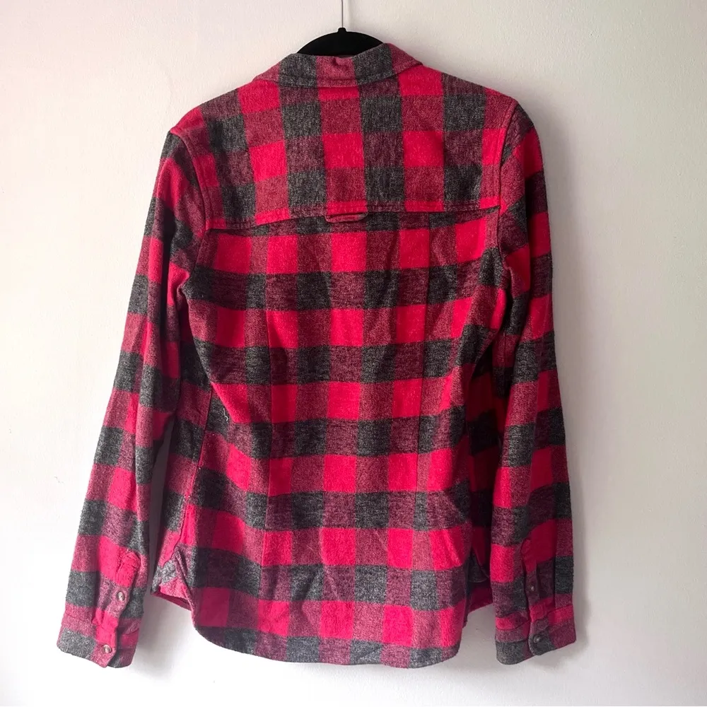 American Eagle Fleece Flannel Red and Grey Plaid - Image 3
