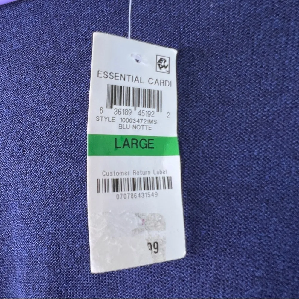 Maison Jules Large Long Sleeve Open Front Navy Blue Lightweight Sweater Pockets - Image 8