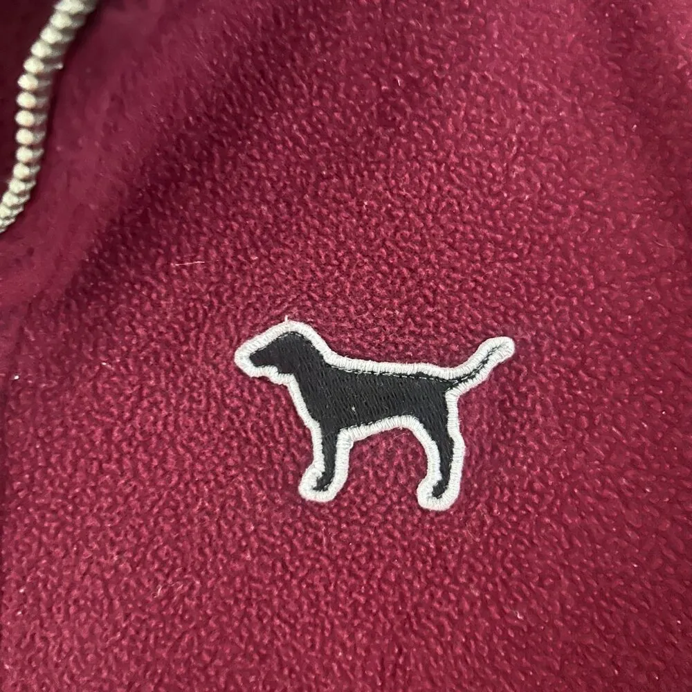 Victoria Secret Pink Women's Casual Half Zip Pullover Sweater Burgundy Size Sm Red - Image 5