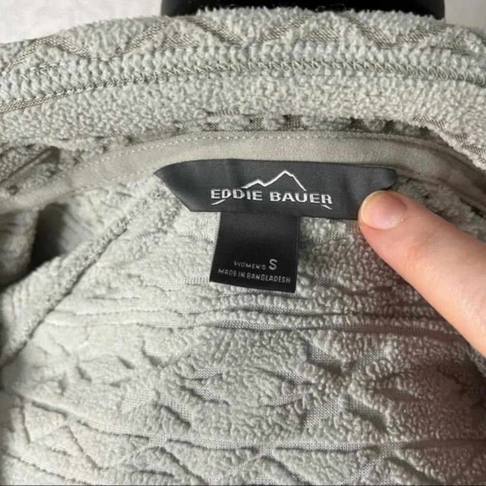 Eddie Bauer Womens Grey 1/4 Zip Fair Isle Fleece Jacket size Small Gorp Winter - Image 4