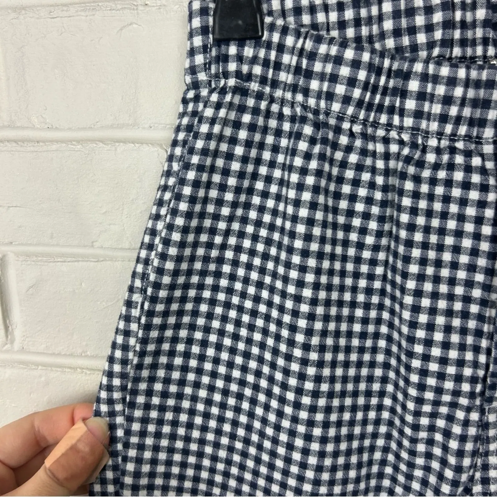 John Galt X Brandy Melville High Rise Gingham Tilden Ankle Cropped Pants Size S - Image 8