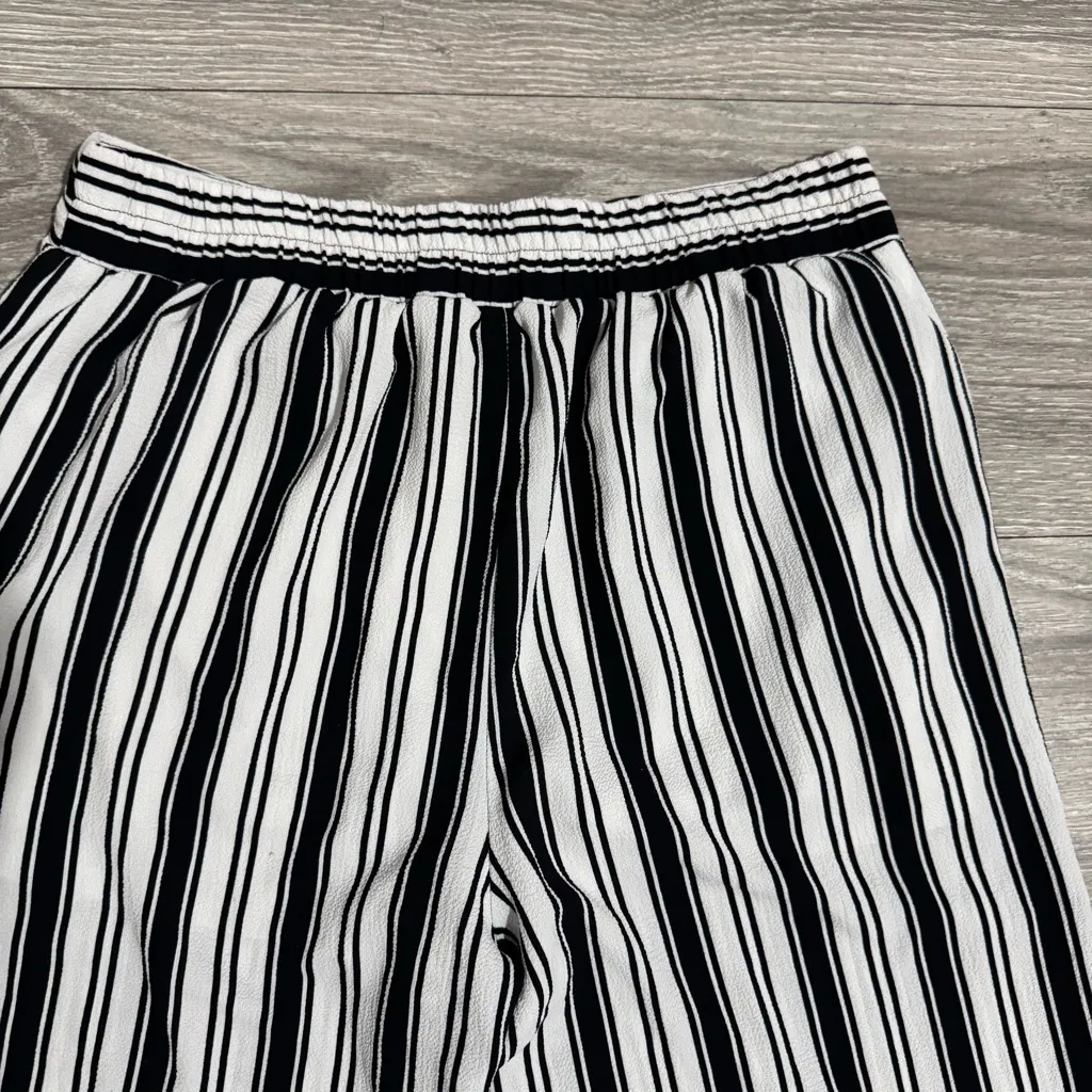 BE COOL Women Monochrome Striped Lined Elastic Waist Relaxed Fit Pants Sz S - Image 8
