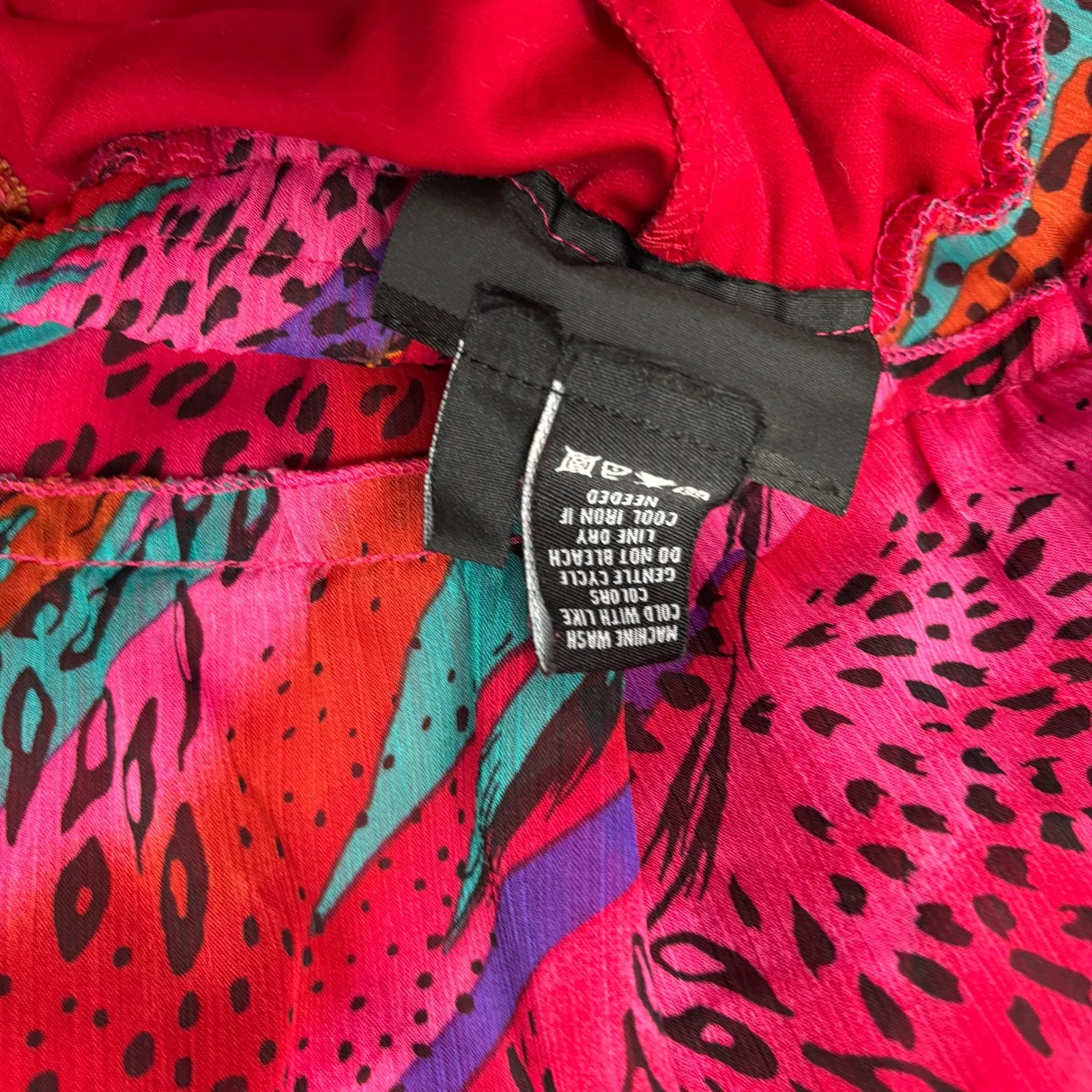 Vintage Hot Pink Animal Print Tiered Maxi Skirt Plus Size 1X 80s 90s Maximalist - Image 6