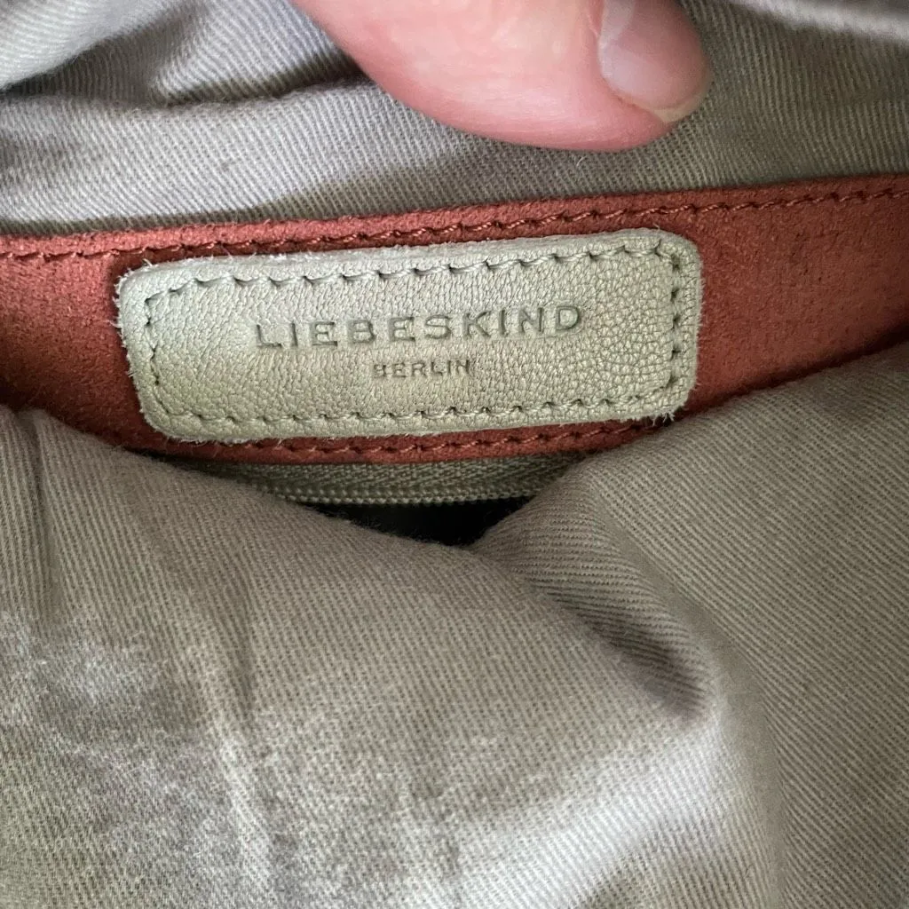 Liebeskind Berlin Nyala Goat Leather Colored Snake Crossbody Purse Bag Grey - Image 11