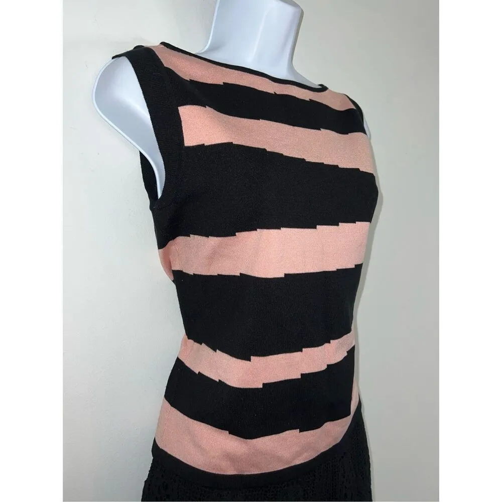 Women’s SILK Eclectic Funky Blouse Tank Top Black Size M - Image 3