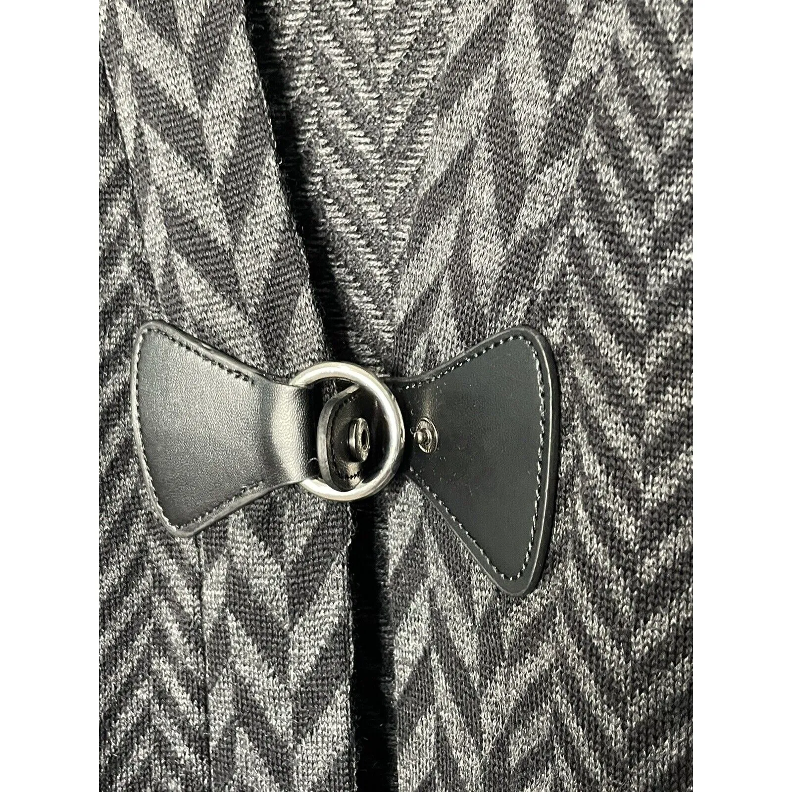 Soft Surroundings Gray Wool Blend Long Cardigan Herringbone Size Petite Medium - Image 5