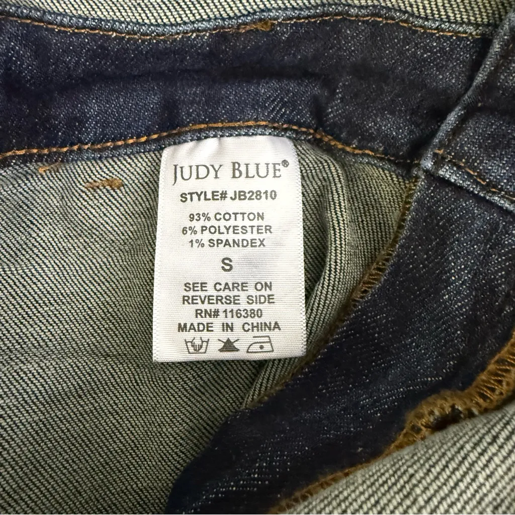 Judy Blue High Waist Overall Denim Skirt Dress Dark Blue Size Small NWT - Image 5