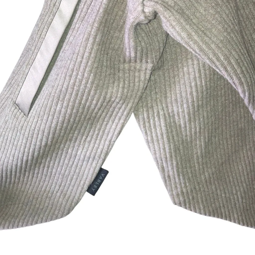 Varley Ellington V-Neck Brown Ribbed Sweatshirt Cotton Blend XL #762 - Image 7