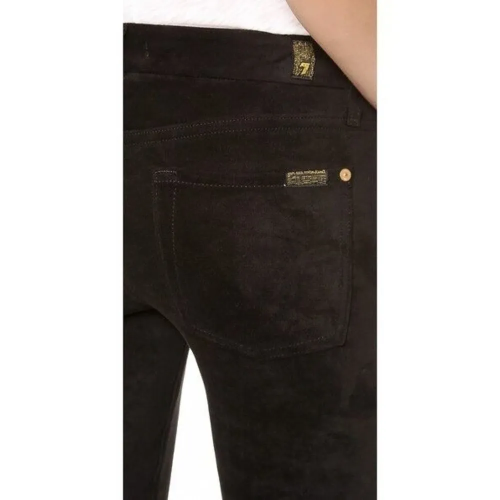 New Womens 24 Black 7 for all mankind Jeans Pants USA Sueded Skinny Soft NWT - Image 5