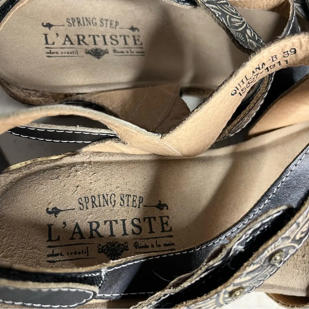 L’ARTISTE SPRING STEP Quilana Leather Ankle Strap Sandal Size 39 US Size 8.5 - Image 6