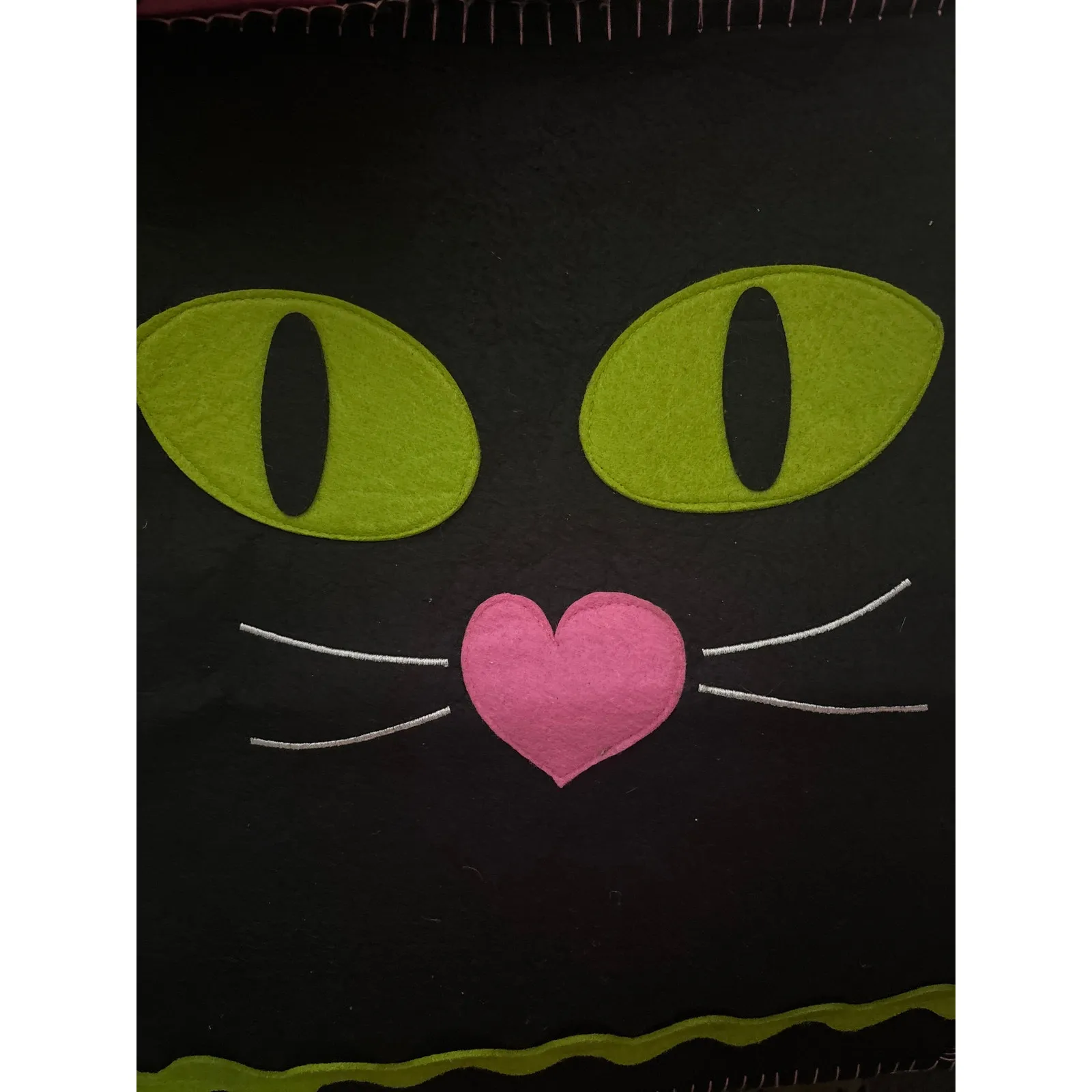 Happy Halloween Cat Eye Neon Tote Bag Carryall Seasonal Holiday Animal Whimsy Pink - Image 3