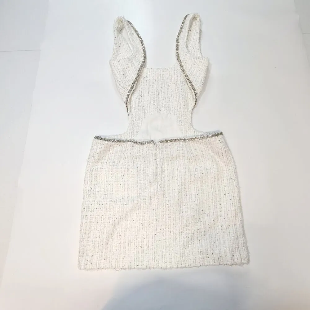 NBD Kenzie Mini Dress in White Metallic Medium - Image 12