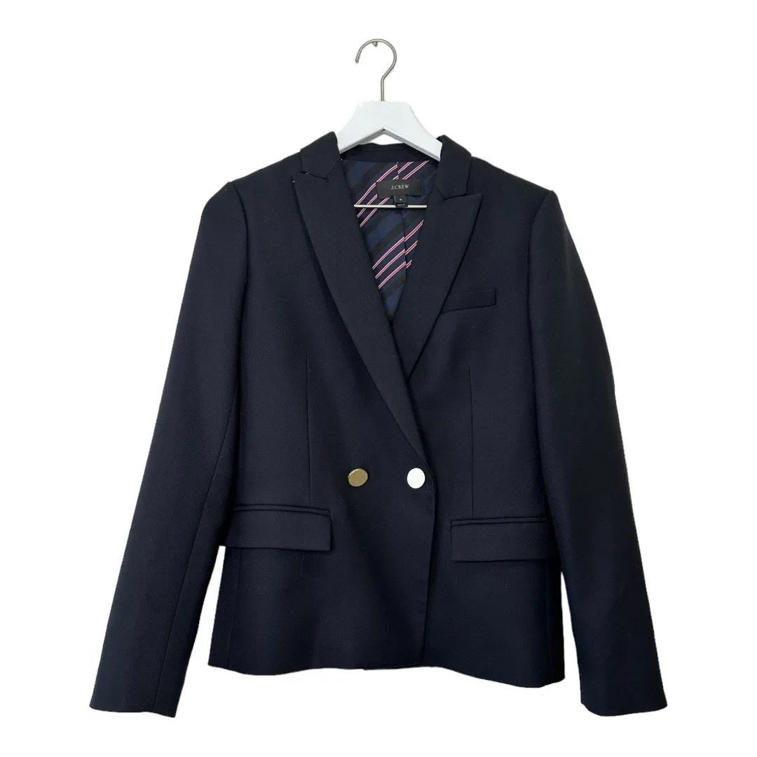 J. Crew Dover Navy Blue Italian Wool Blazer Size 4 - Image 2