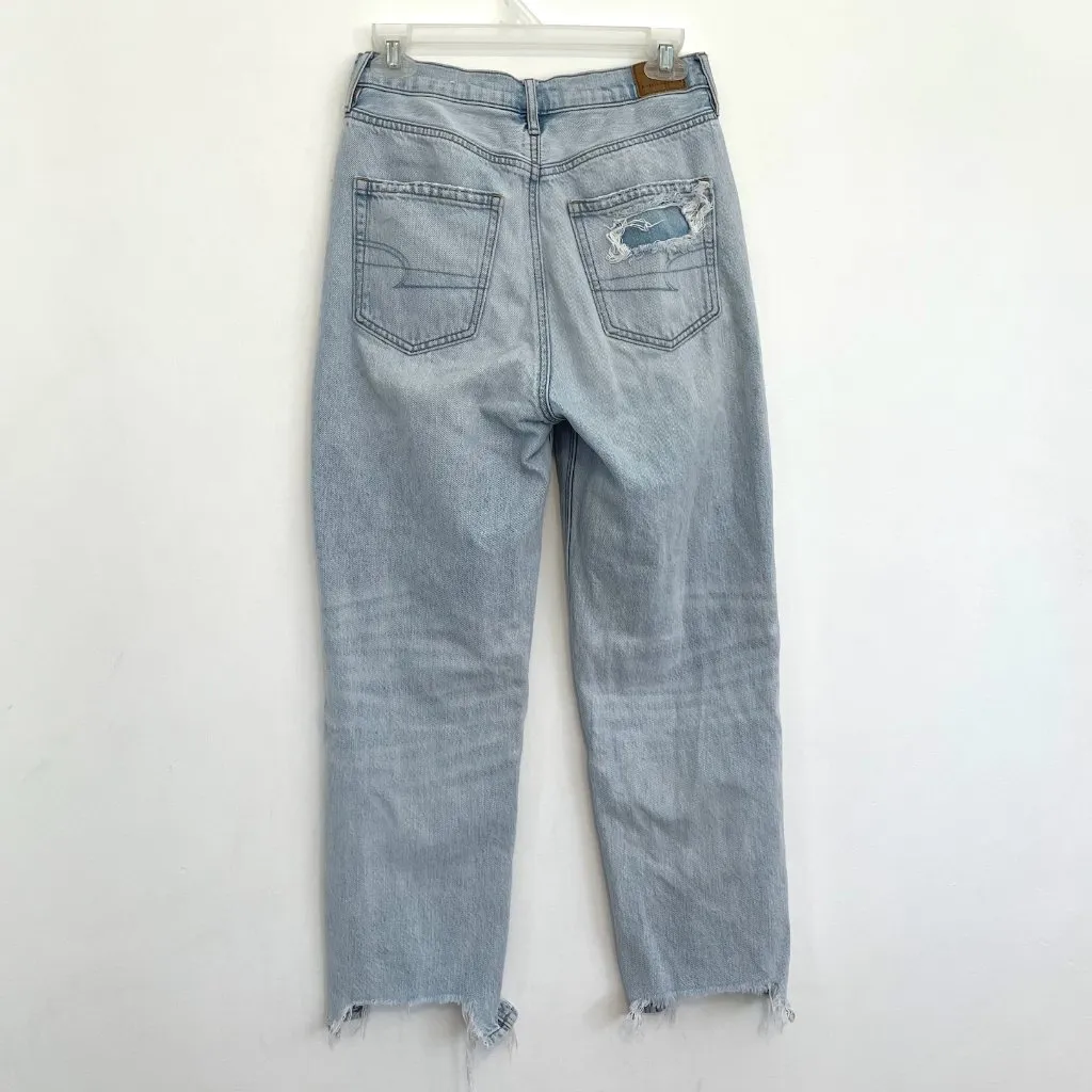 AMERICAN EAGLE AE Highest Rise 90s Boyfriend Light Ripped High Rise Crop Jeans 6 - Image 13