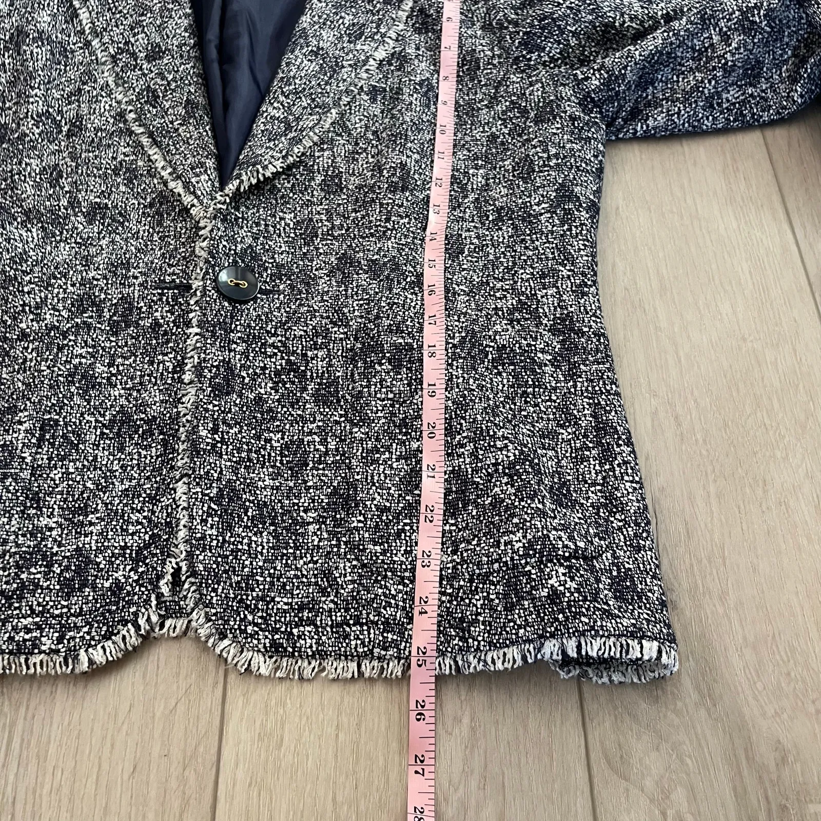 Talbots Women’s Navy Blue Tweed Blazer Size 16 - Image 7