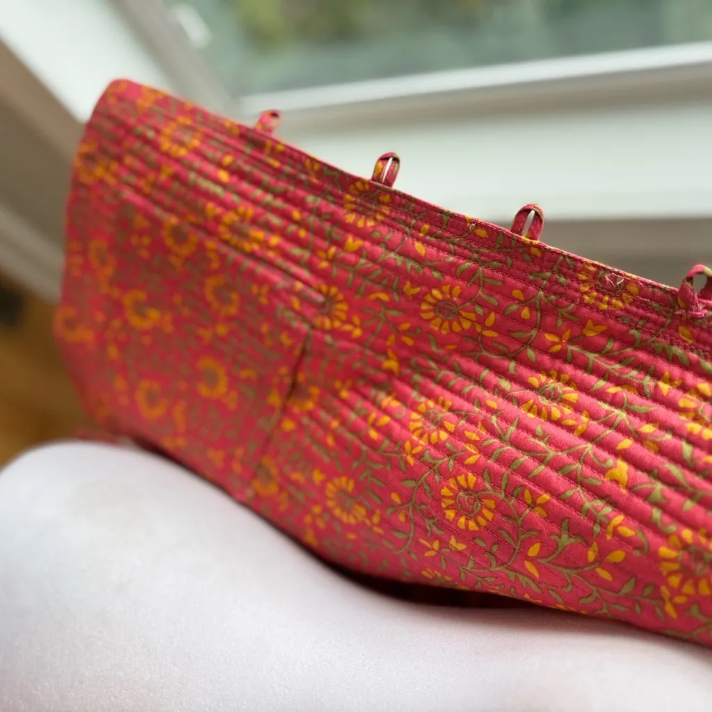 Appleseed Petites Pink Floral Cotton Reversible Quilted Jacket Size Small - Image 4