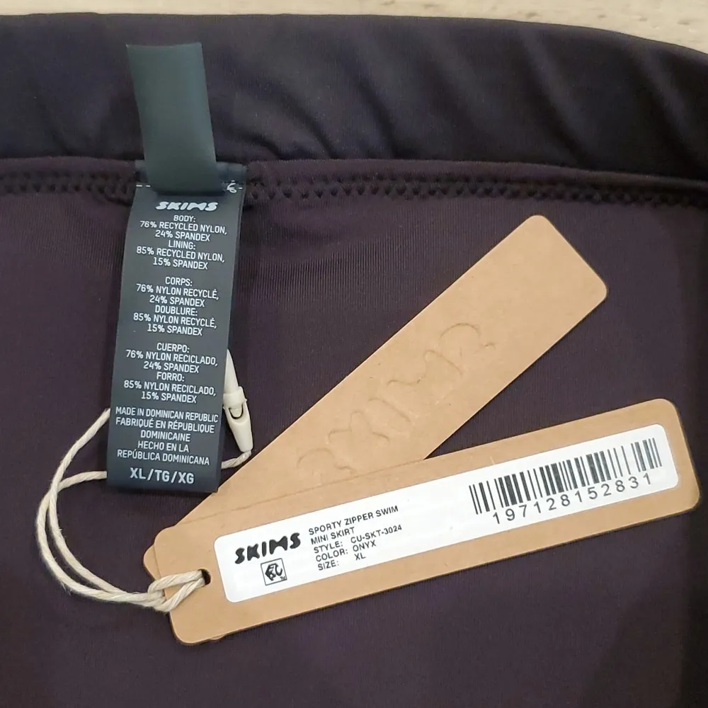  NWT! SKIMS Zip-Up Swim Mini Skirt in Onyx - Image 5