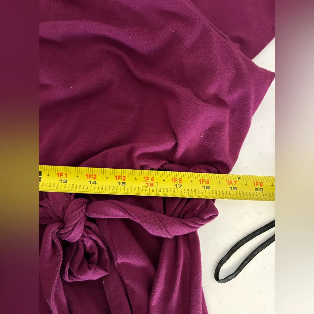 TORRID 3 Plus Size Jersey Midi Dress Burgundy Maroon Red Short Sleeve 3X GUC 526 - Image 5