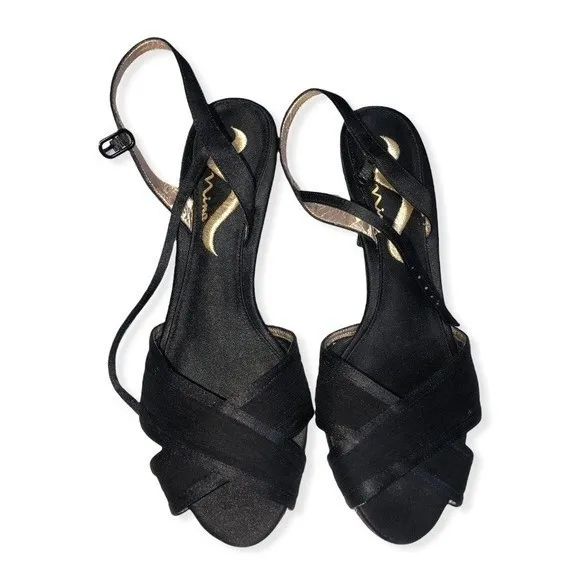 Nina Satin Criss Cross Ankle Strap Sandals - Image 14