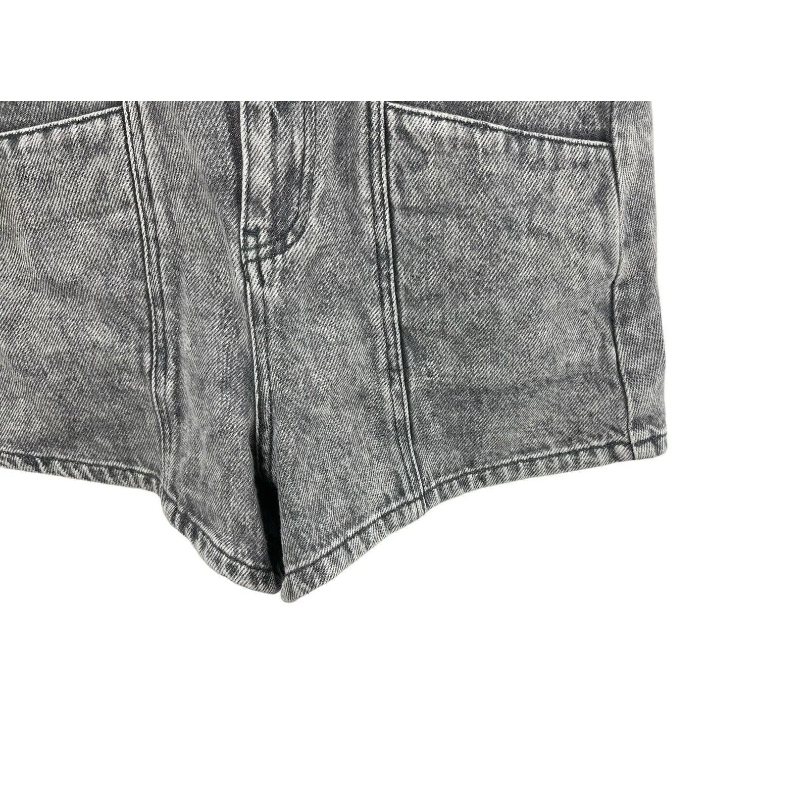 Blank NYC High Rise Shorts Denim Paper Bag Waist 25 Black Stone Wash Revolve y2k - Image 3