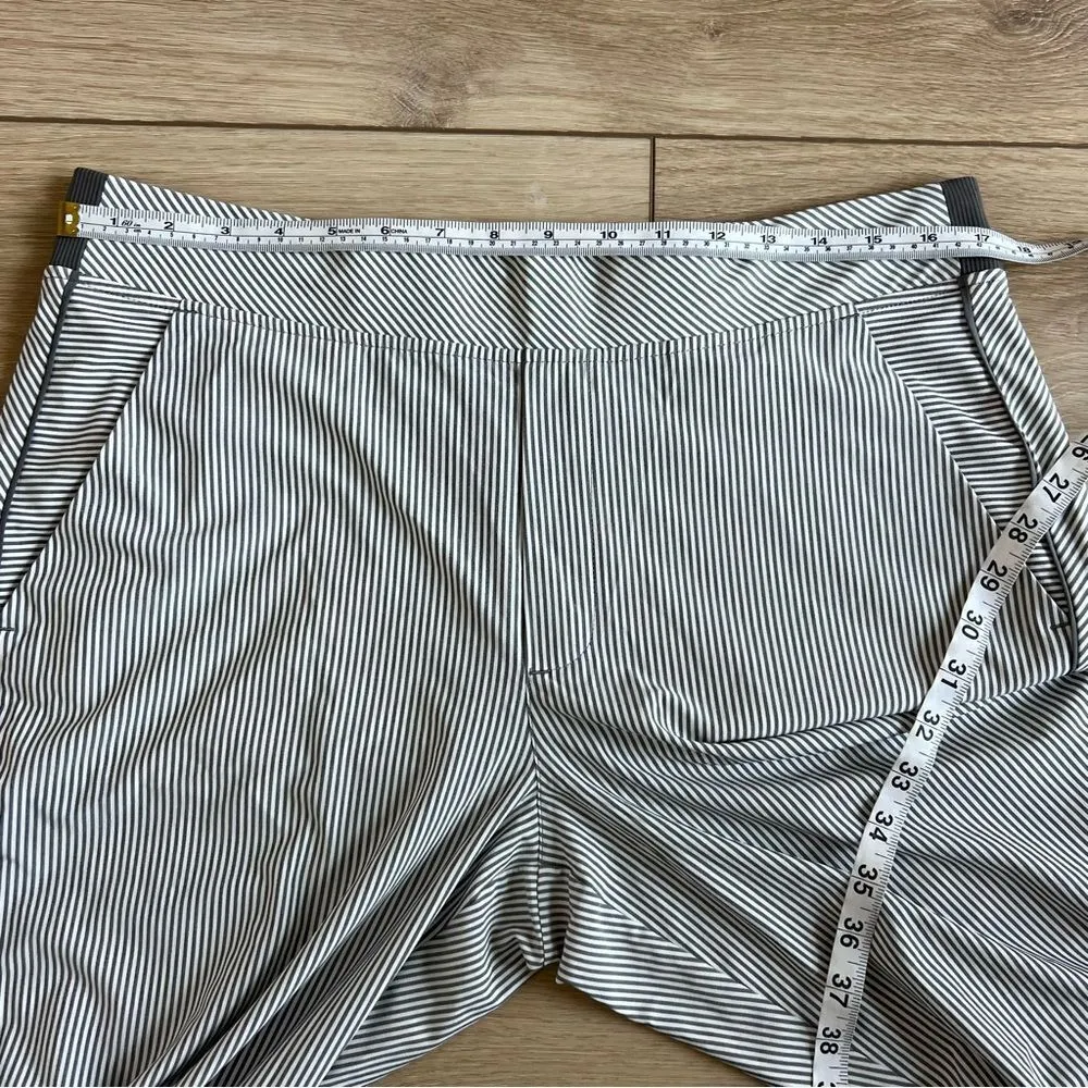 Athleta Brooklyn Textured Ankle Pant City Stripe Black/Sea Grey Size 14P - Image 11