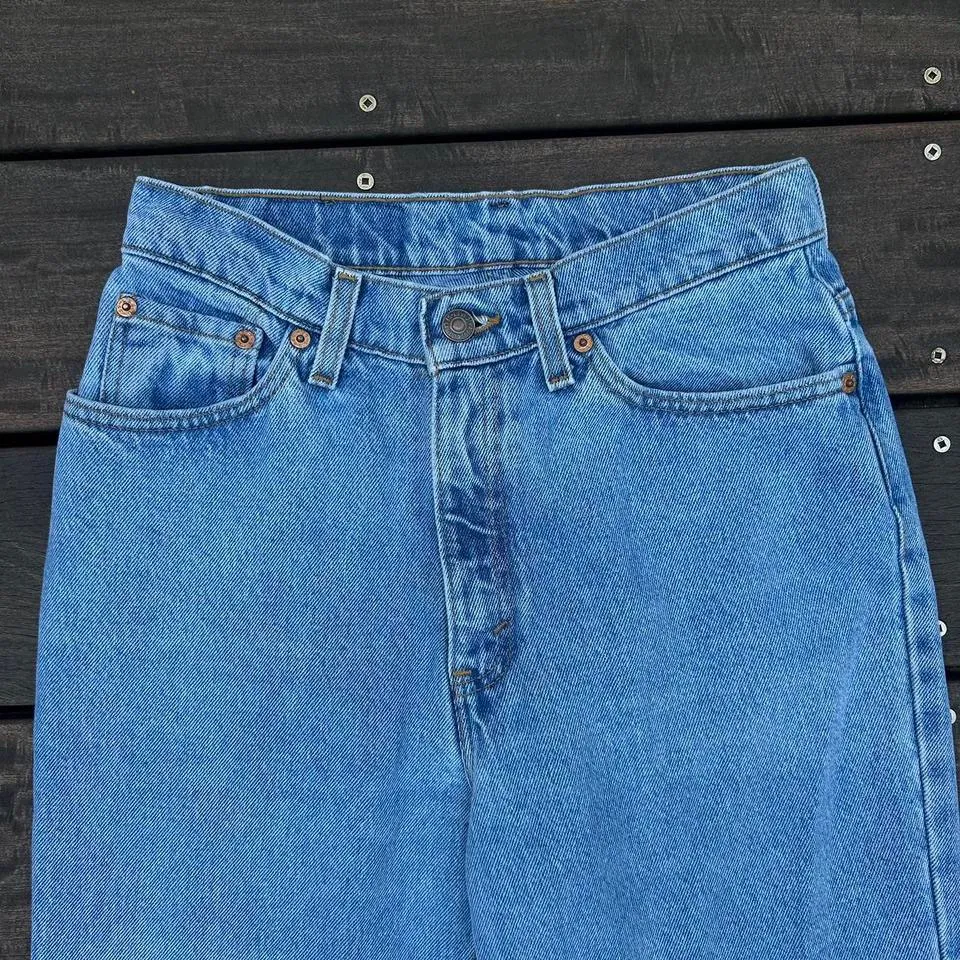 Blue Vintage Levi's Blue Light Wash Mom Jeans Denim High Waisted Pants - Image 5