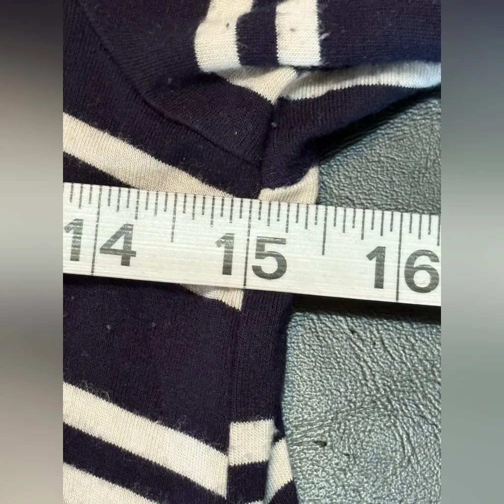 Anthropologie Maeve navy blue and white striped turtleneck dress size M - Image 9