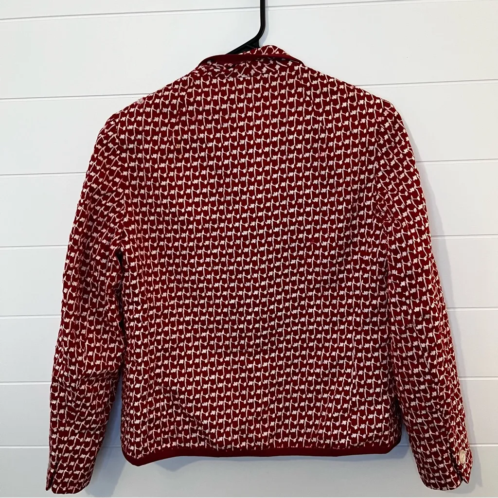 Women’s Red Patterned Women's Blazer Vintage Retro M - Image 12