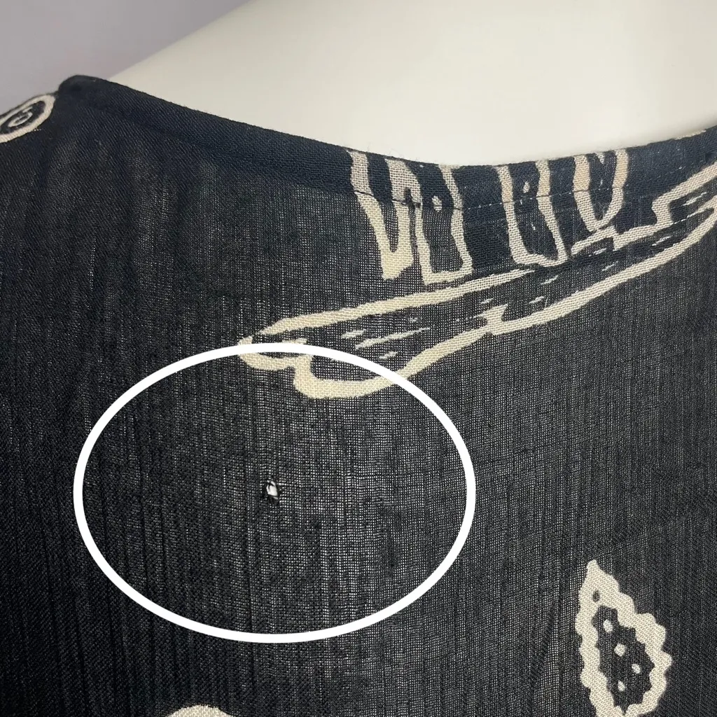 Vintage Boho Dress Tie Waist Short Sleeves Animal Jasmine by KVM Button - Image 10