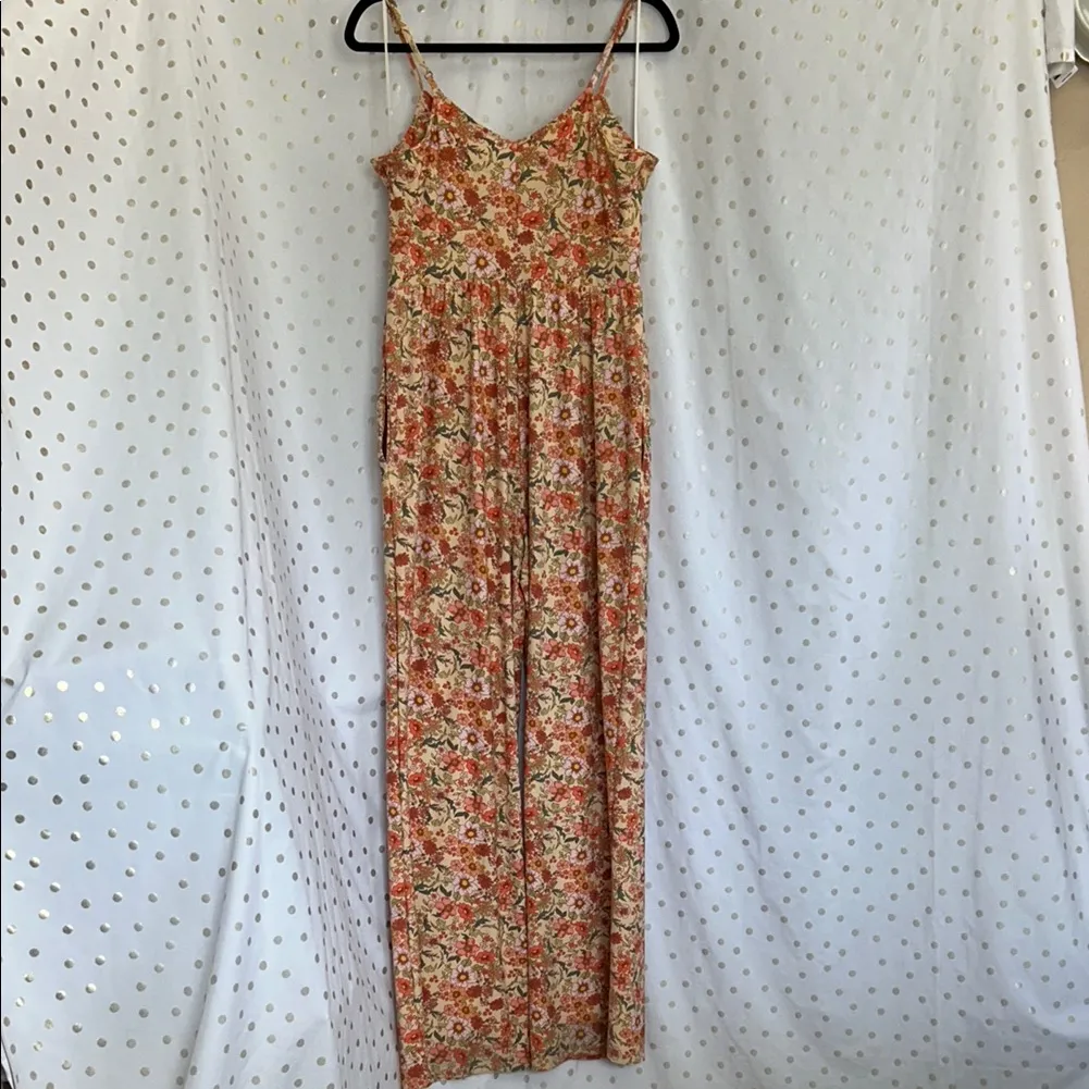 SO Floral Print Jumpsuit with Spaghetti Straps - Image 3