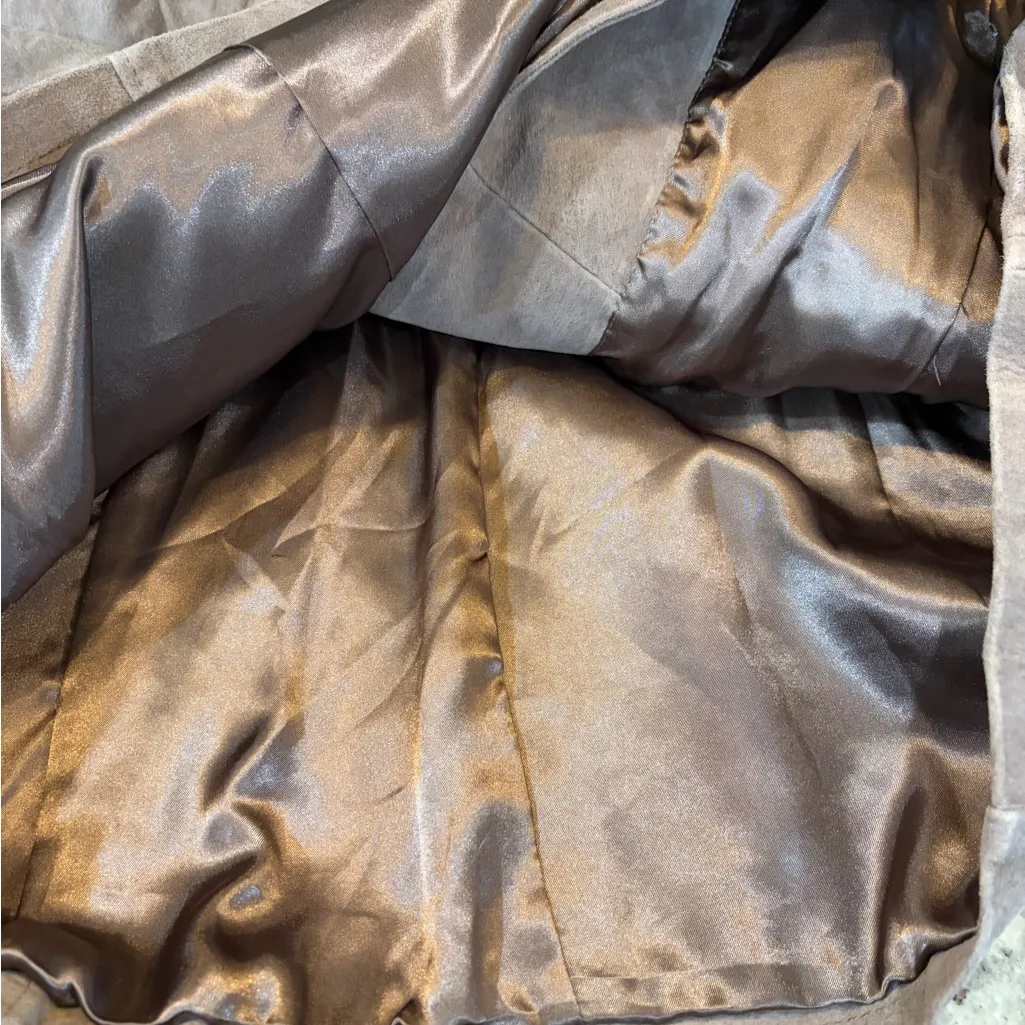 Dennis Basso Taupe Leather Vest - Image 9