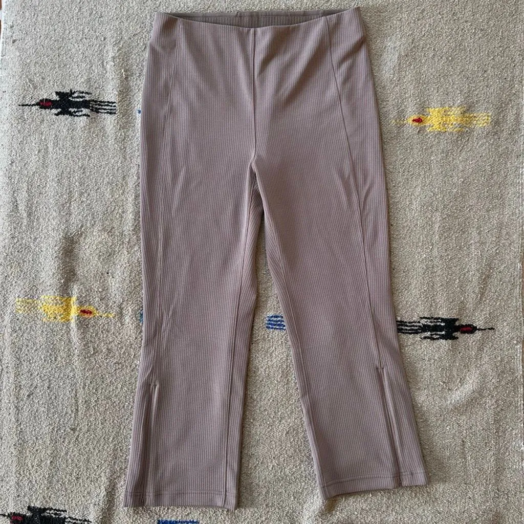 Lululemon Ribbed Softstreme Zip-Leg High-Rise Cropped Pant 25" in Taupetastic Si - Image 3