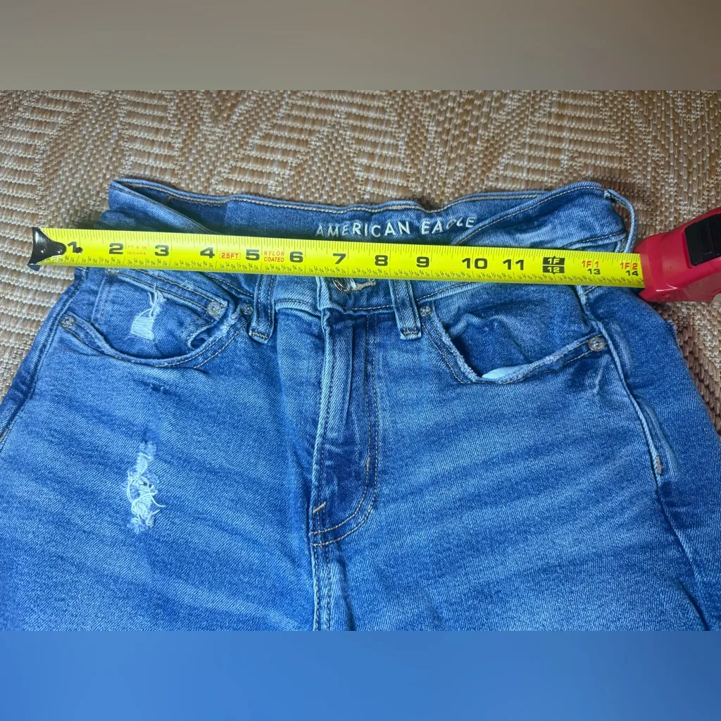 American Eagle Medium Wash 90's Bootcut Denim Jeans,Ripped,Women's Size 4 Short - Image 7