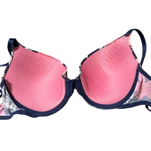 Victoria's Secret PINK Wear Everywhere Push Up Bra Tropical Floral Size 34C Blue - Image 3