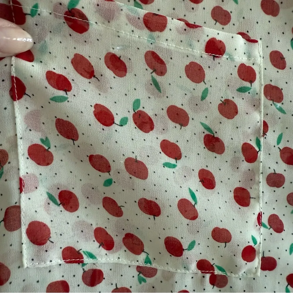 Preppy Retro Vintage Inspired Button Down Tank Blouse Chic Cottagecore Workwear White Size L - Image 7