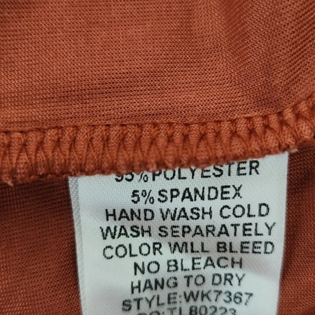 Umgee Burnt Orange Velvet Tiered Mini Dress Size XL NWT Wedding Guest Dress - Image 7