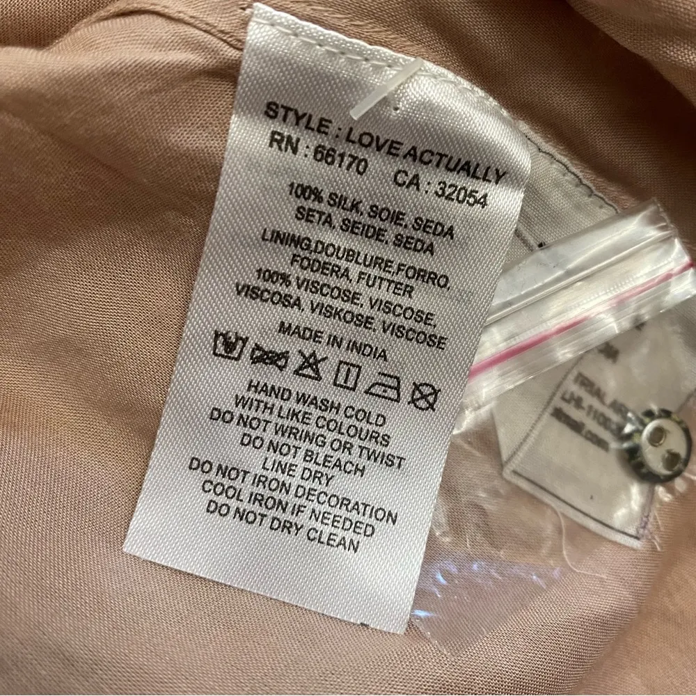 Anthropologie Let me be love actually boho embroidered silk blouse Size L - Image 11