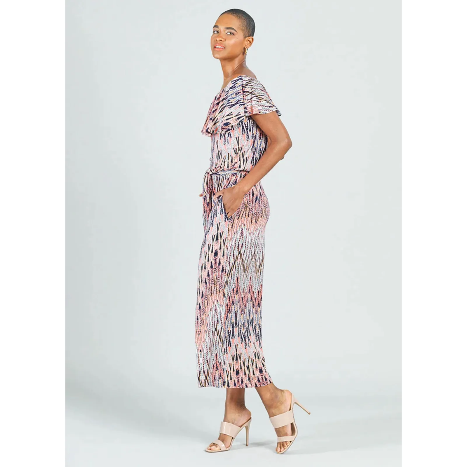 Clara Sun Woo Ruffle Off‎ Shoulder Pocket Jumpsuit - Image 2