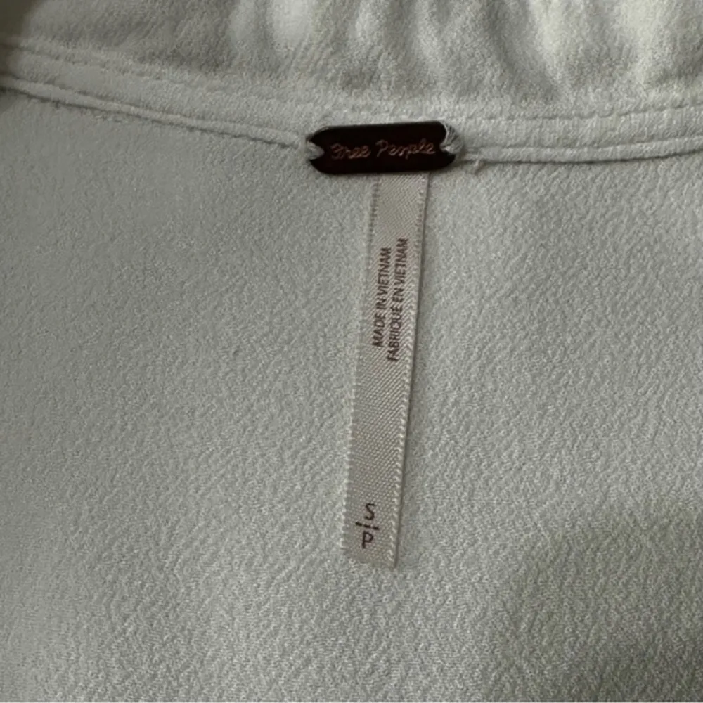 Free People Women’s Size S Ivory Cream Easy Girl Henley Long Sleeve Top Shirt - Image 5