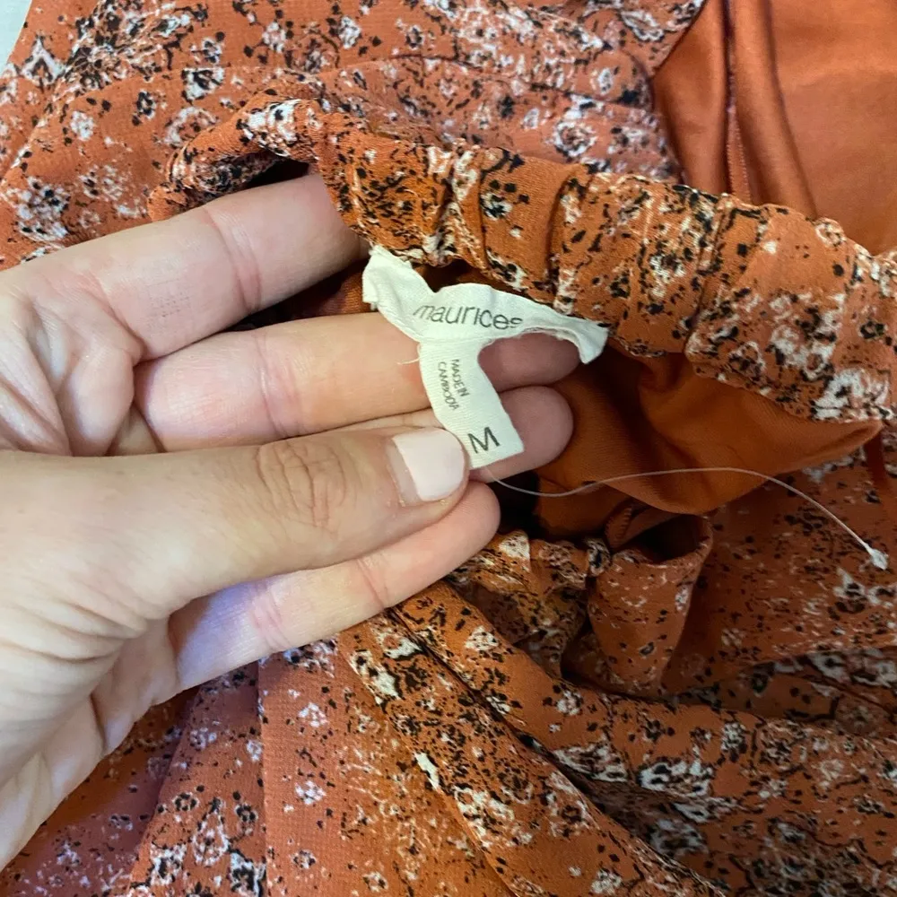 Maurice's Backless Halter Tie Patterned Bodysuit - Image 4