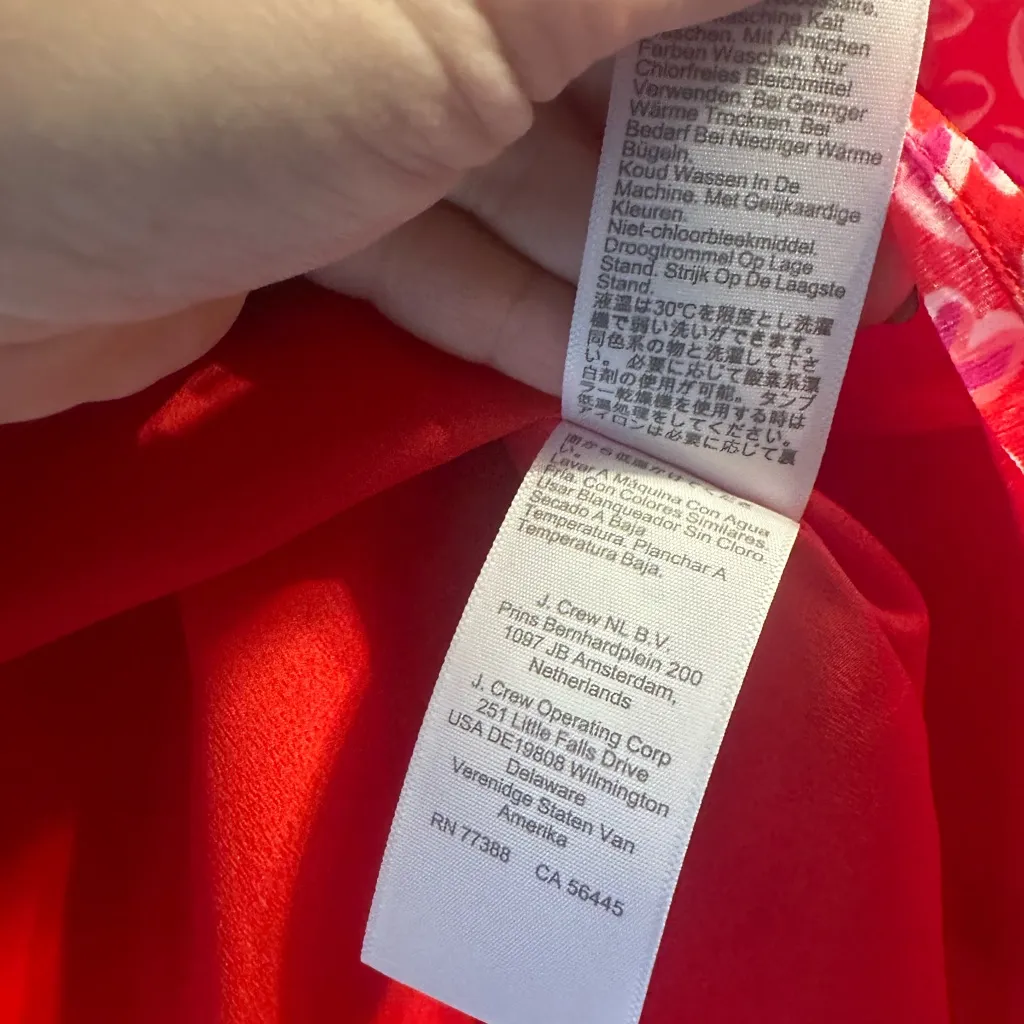 Jcrew keyhole smocked blouse with Red Heart Print - Image 11