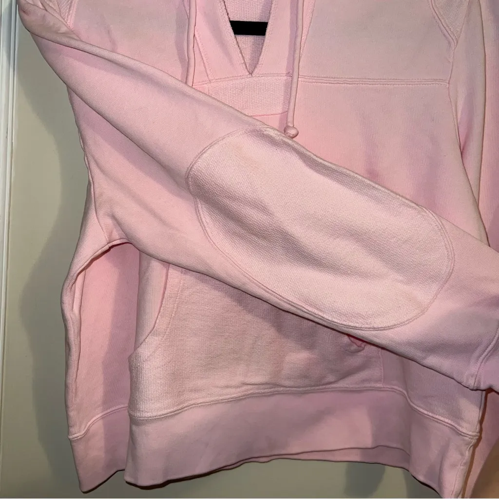 NWT LoveShackFancy Kirby Pink Opal Hoodie with Contrast Elbow Details - Image 4
