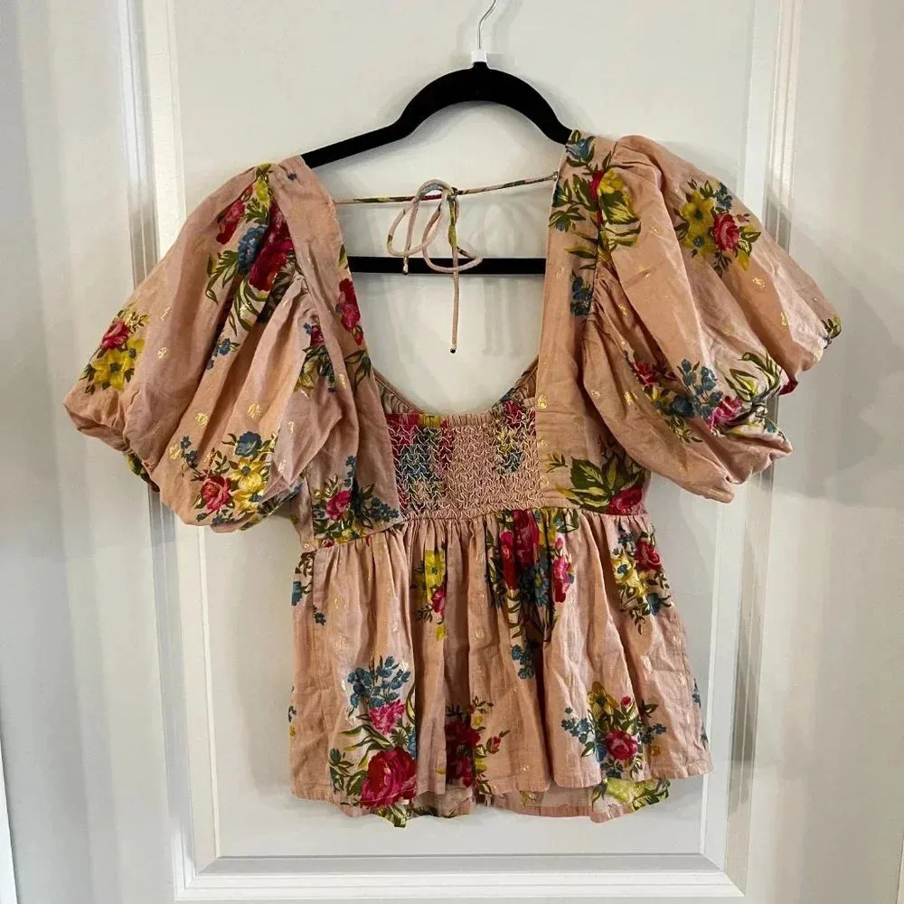 B18 Anthropologie Love the Label Rosette Babydoll Blouse Size Small - Image 10