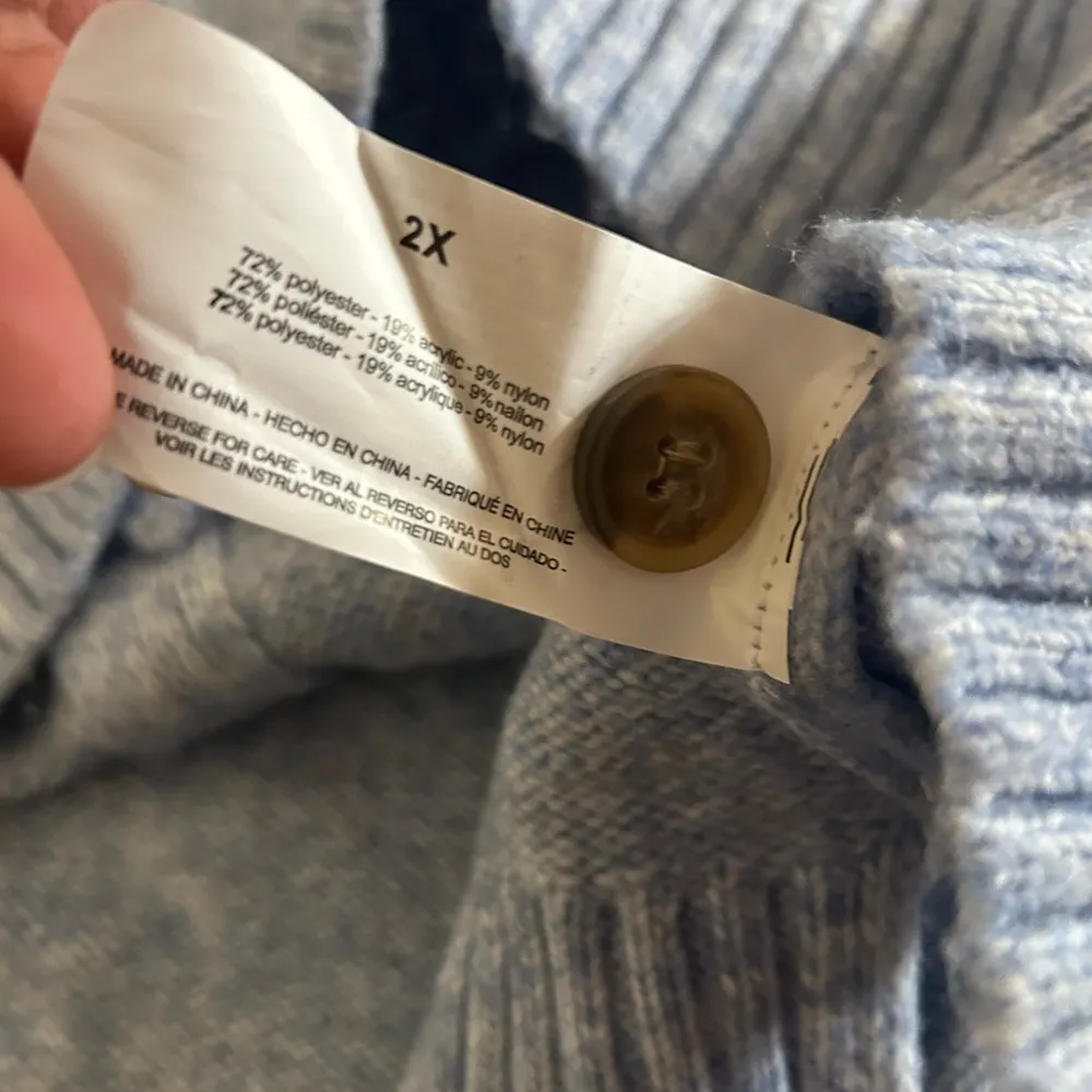 Ella Moss Blue V-Neck Relaxed Sweater - Image 8