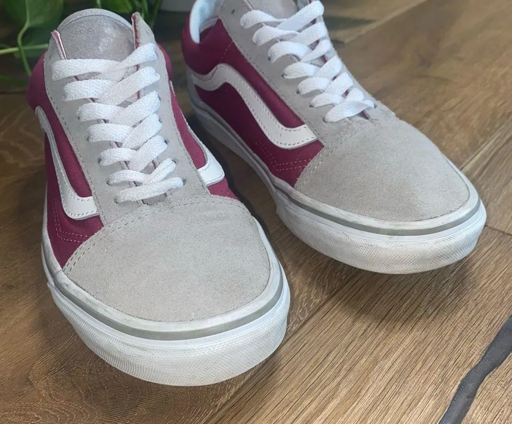 Vans Old Skool Drizzle Sangria purple gray sneakers lace up - Image 2