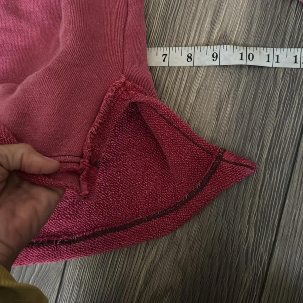 Free People Addy Sweatshirt Scoop Neck Dropped Shoulder Thumbhole Red Top small - Image 10