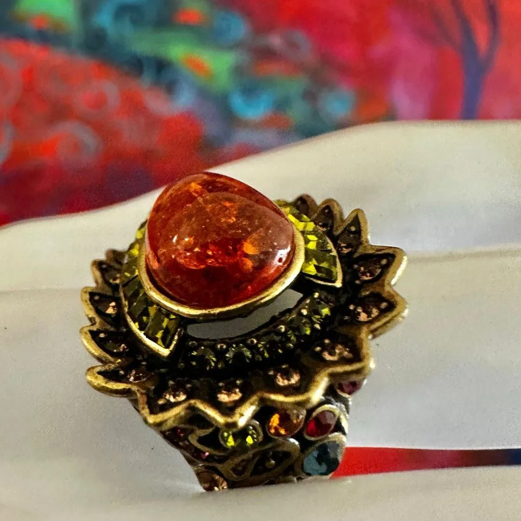 Heidi Daus Amber Teardrop Statement Ring - Image 4