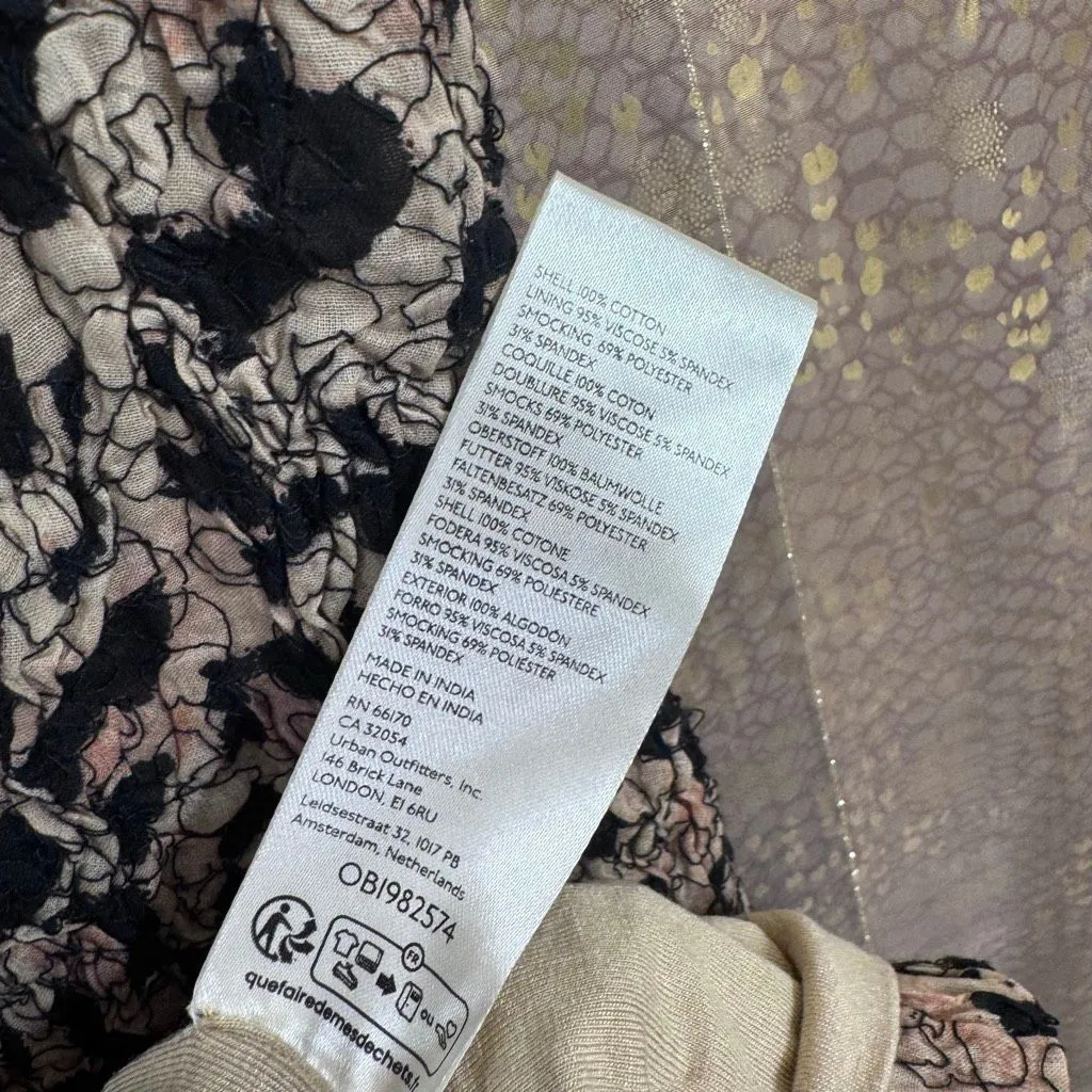 Free People Marigold Black Cheetah Print Stretch Mini Dress Small NWOT - Image 6