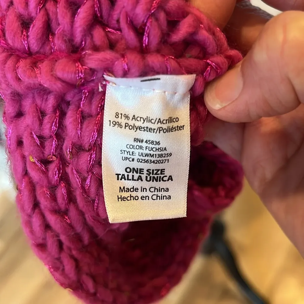 Crochet Pink Headband Ear Muffs Warmer - Image 5