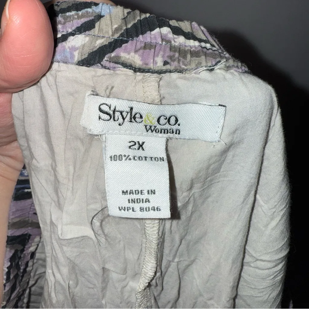 Boho Blue‎ and Black Floral Patterned Women's Maxi Skirt Plus Size 100% Cotton - Image 4